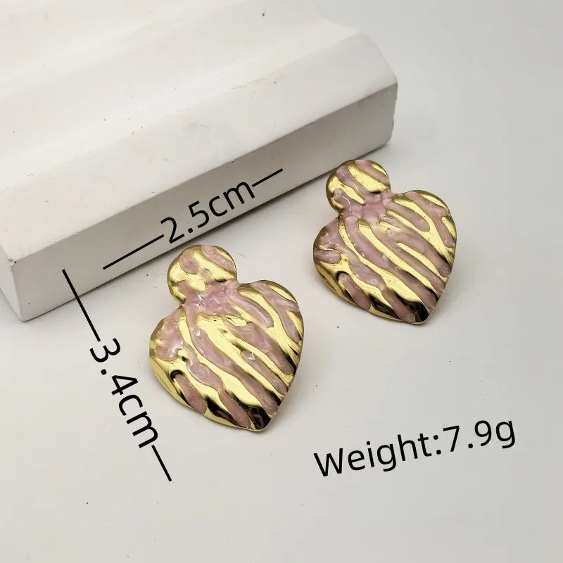 1 Pair Elegant Lady Commute Heart Shape 304 Stainless Steel Butterfly Backs Ear Studs