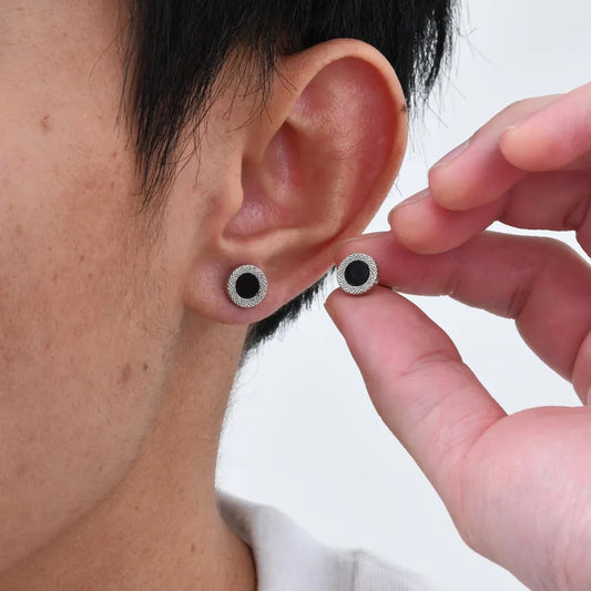 1 Pair Commute Round Inlay 201 Stainless Steel Rhinestones Butterfly Backs Ear Studs