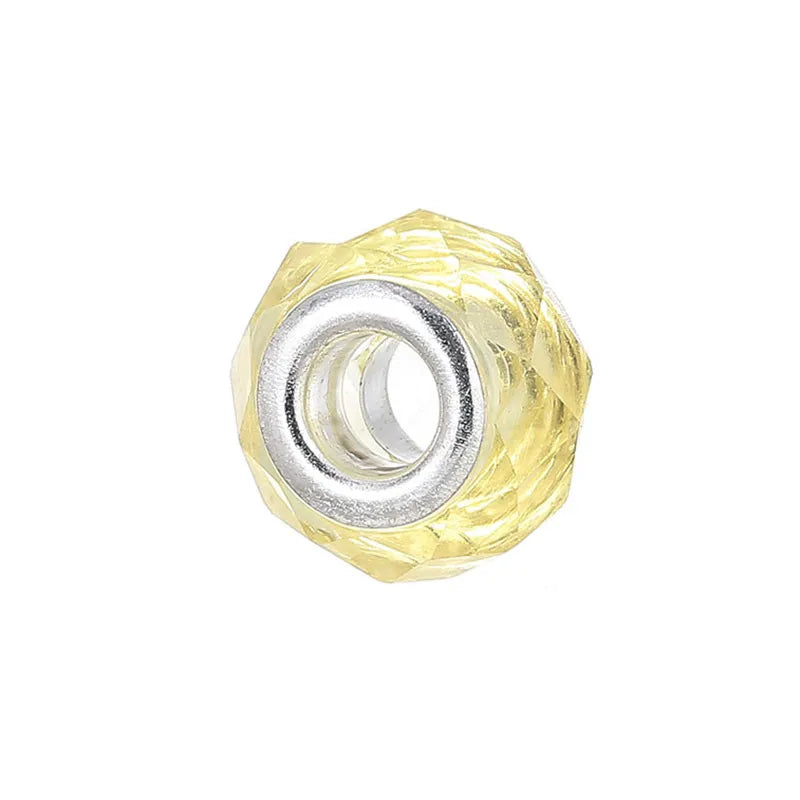 1 Piece 15*15mm Alloy Resin Geometric Polished Beads