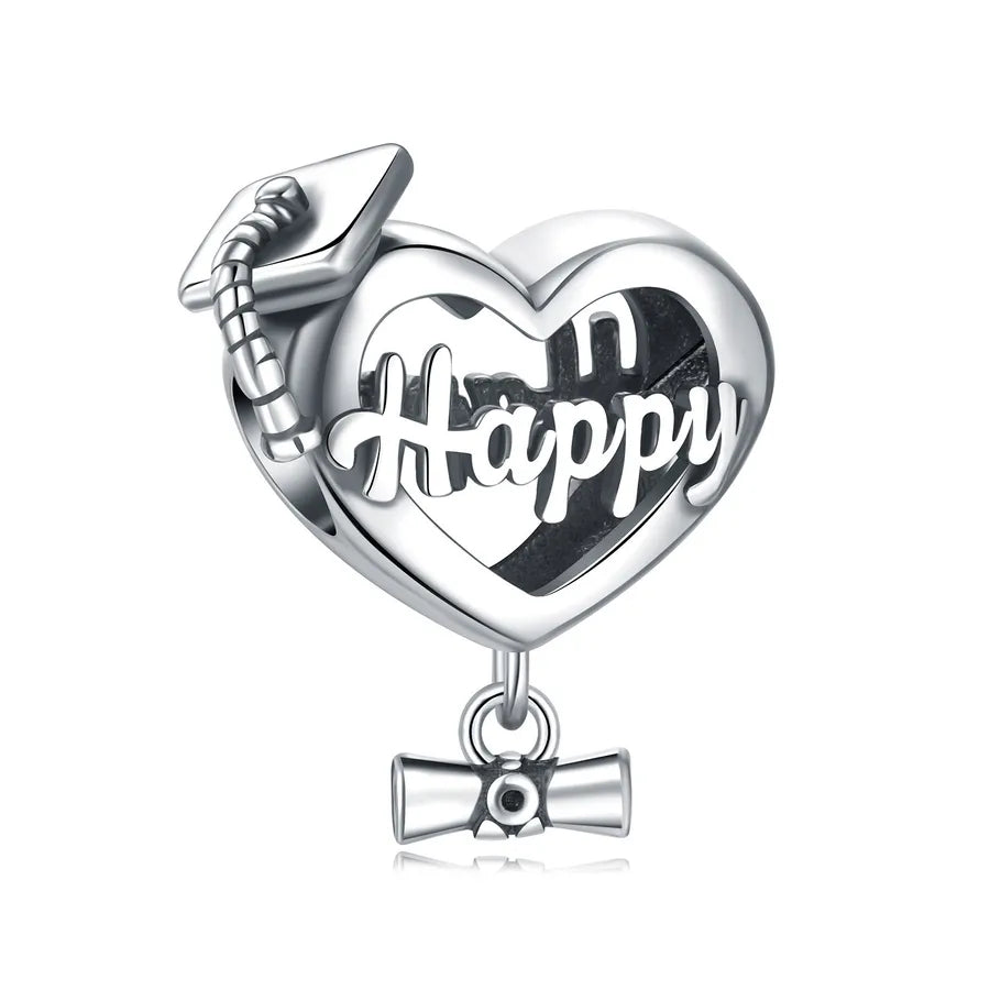 1 Piece 10*19mm 925 Sterling Silver Zircon Heart Shape Pendant Beads Jewelry Accessories