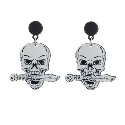 1 pair fashion halloween pattern arylic earrings