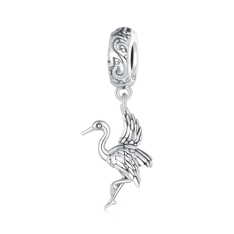 1 Piece 28*12mm Hole 4~4.9mm 925 Sterling Silver Bird Polished Pendant Jewelry Accessories