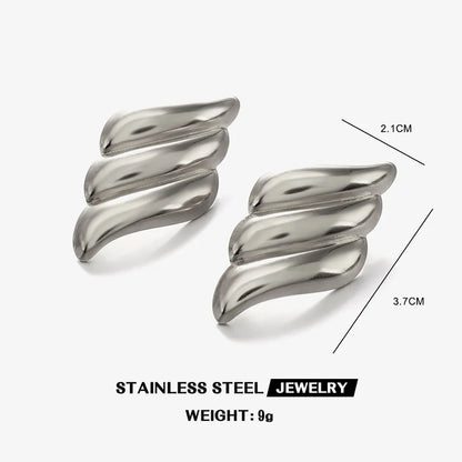 1 Pair Casual Cute Simple Style Wings 304 Stainless Steel 18K Gold Plated Ear Studs