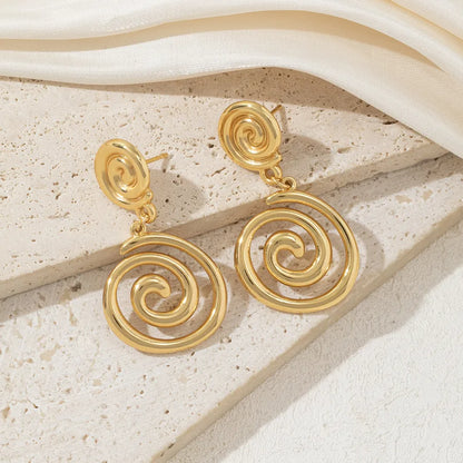 1 Pair Elegant Simple Style Geometric 304 Stainless Steel Drop Earrings