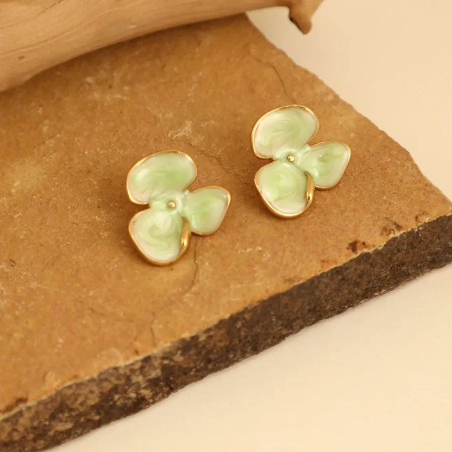 1 Pair IG Style Elegant Cute Round Flower Bow Knot 304 Stainless Steel Ear Studs