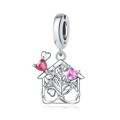 1 Piece 23*14mm 925 Sterling Silver Letter Heart Shape Pendant Beads Jewelry Accessories