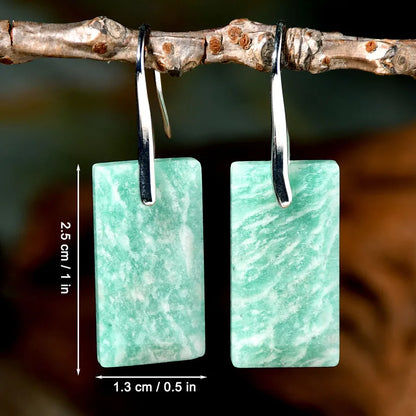 1 Pair Retro Handmade Geometric Alloy natural stone Drop Earrings
