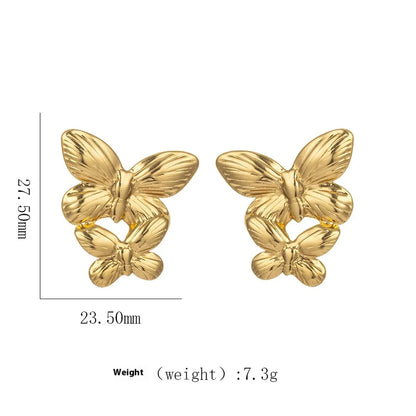 1 Pair Elegant Modern Style Geometric Plating Titanium Steel Ear Studs