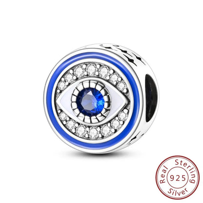 1 Piece 12*11.9mm 925 Sterling Silver Zircon Devil's Eye Bird Pendant Beads Jewelry Accessories