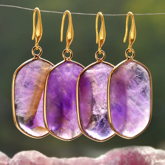 1 Pair Elegant Luxurious Lady Geometric natural stone Earrings