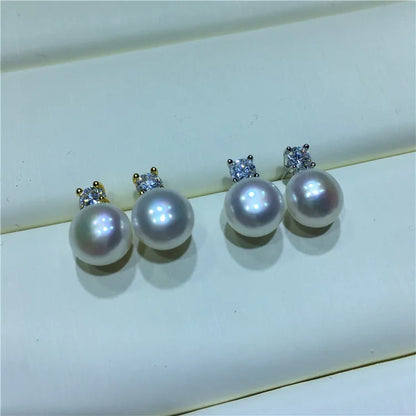 1 Pair Pearl Freshwater pearl earrings Geometric Ear Studs