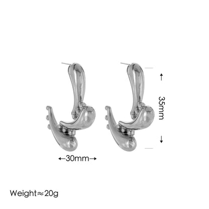 1 Pair Glam Classical Luxurious C Shape 304 Stainless Steel Ear Studs