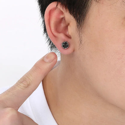 1 Pair Simple Style Geometric Round 304 Stainless Steel 18K Gold Plated Ear Studs