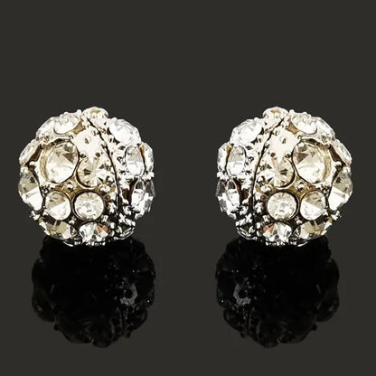 1 Pair Simple Style Geometric Inlay Titanium Steel Rhinestones Ear Cuffs