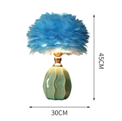 Nordic Feather Table Lamp  Girl Warm Romantic Bedside Lamp Internet Celebrity Homestay Live Room Atmosphere Decorative Table Lamp