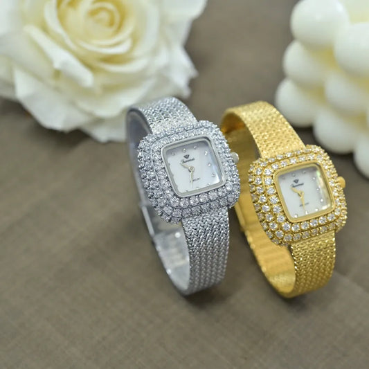 Elegant Vintage Style Geometric Single Folding Buckle Quartz Watch Women's Watches