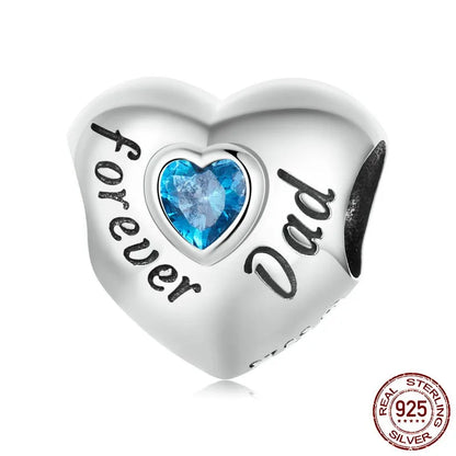 1 Piece 925 Sterling Silver Zircon Human Letter Heart Shape Polished Beads Jewelry Accessories