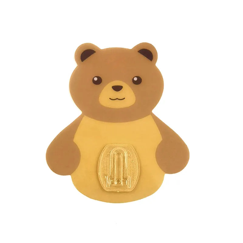 Bathroom Toothbrush Cup Bathroom Wall Hanging Bedside Comb Rubber Tendon Cosmetic Storage Box Toothpaste Bear Hug Storage Rack