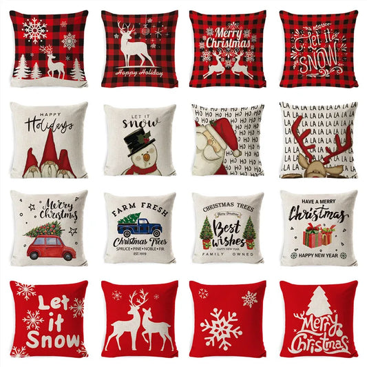 Christmas Animal Backrest Cushion Bedside Pillow Sofa Decorative Pillow Geometric Abstract Solid Color Nordic Style