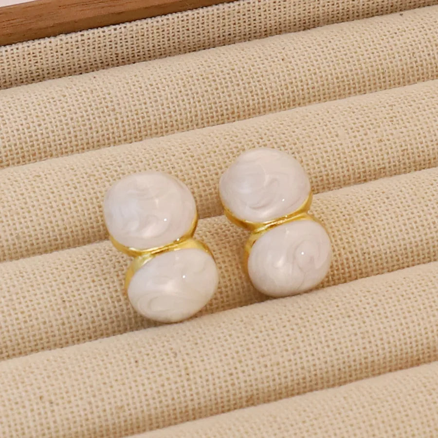 1 Pair Elegant Lady Simple Style Square 304 Stainless Steel 18K Gold Plated Ear Studs