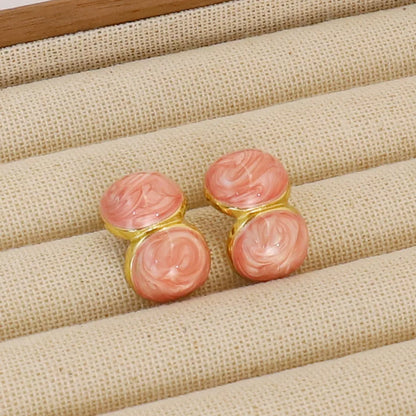 1 Pair Elegant Lady Simple Style Square 304 Stainless Steel 18K Gold Plated Ear Studs