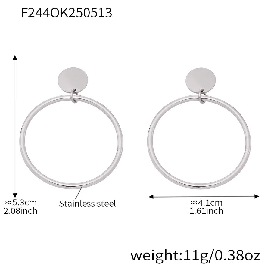 1 Pair Casual Exaggerated Vacation Geometric Polishing Plating 304 Stainless Steel 18K Gold Plated Earrings