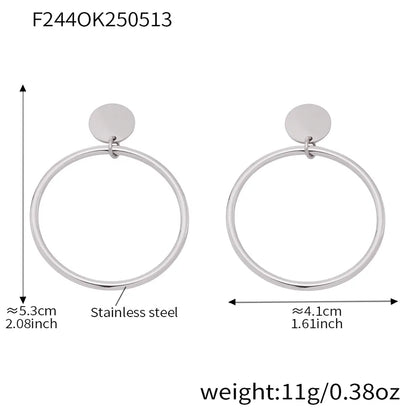 1 Pair Casual Exaggerated Vacation Geometric Polishing Plating 304 Stainless Steel 18K Gold Plated Earrings