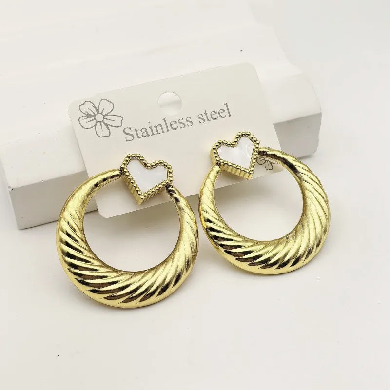 1 Pair Vintage Style Modern Style Heart Shape Twist 304 Stainless Steel Butterfly Backs Ear Studs