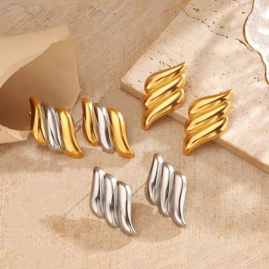 1 Pair Casual Cute Simple Style Wings 304 Stainless Steel 18K Gold Plated Ear Studs