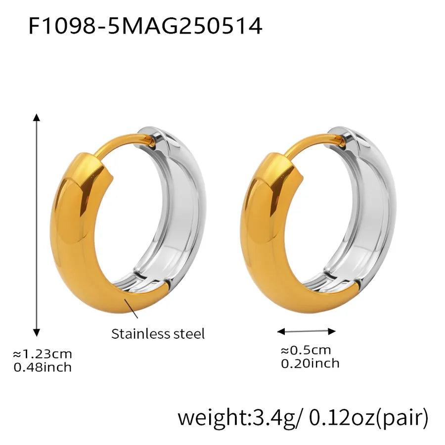 1 Pair IG Style Casual Vacation Geometric Polishing Plating 304 Stainless Steel 18K Gold Plated Earrings