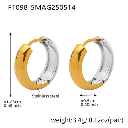 1 Pair IG Style Casual Vacation Geometric Polishing Plating 304 Stainless Steel 18K Gold Plated Earrings