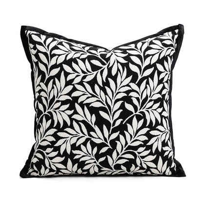 Modern Minimalist Refreshing Black White Sofa Pillow Backlight Luxury Bedside Cushion Cover Stripe Plant Floral Heart Shape Pattern
