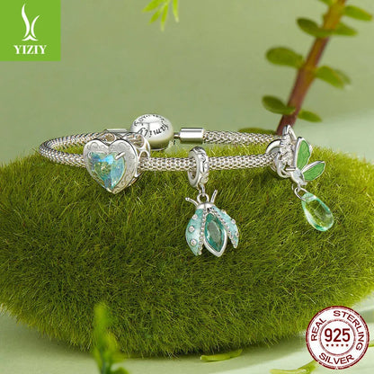 1 Piece 925 Sterling Silver White Gold Plated Butterfly Bird DIY Jewelry Accessories Pendant Beads