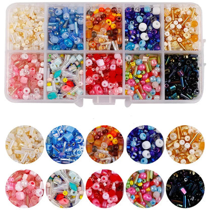 1 Box Glass Solid Color Beads