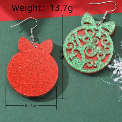 1 Pair Cute Christmas Tree Elk Arylic Drop Earrings