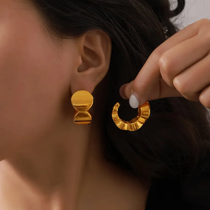 1 Pair Glam Classical Luxurious C Shape 304 Stainless Steel Ear Studs