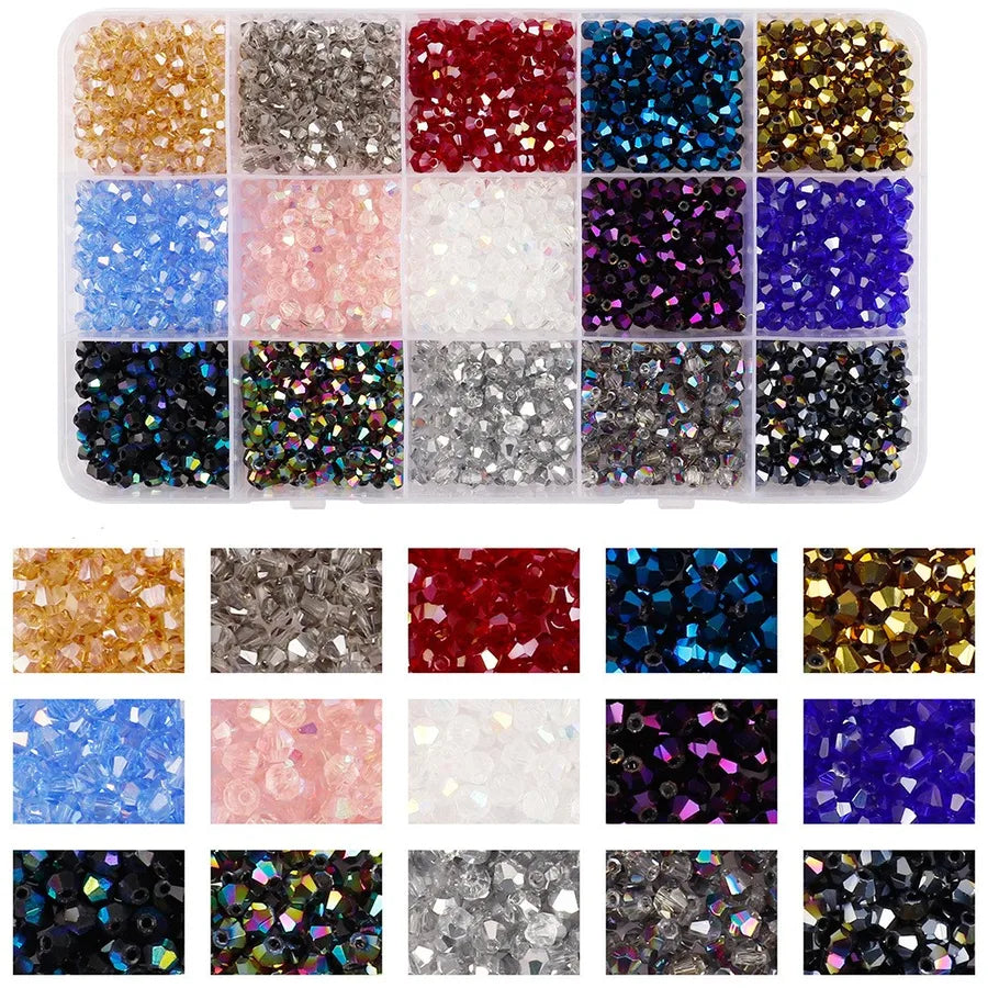 1 Box Glass Printing Solid Color Beads