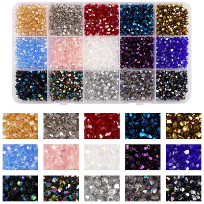 1 Box Glass Printing Solid Color Beads