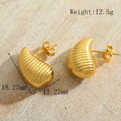 1 Pair Cute Simple Style Classic Style Irregular Geometric Plating 304 Stainless Steel 18K Gold Plated Ear Studs