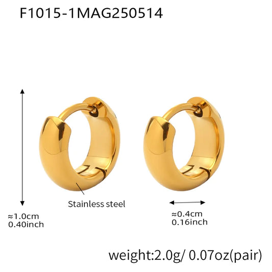 1 Pair IG Style Casual Vacation Geometric Polishing Plating 304 Stainless Steel 18K Gold Plated Earrings