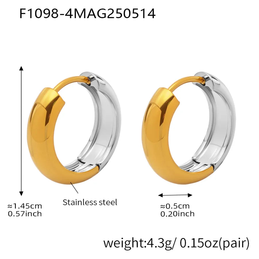 1 Pair IG Style Casual Vacation Geometric Polishing Plating 304 Stainless Steel 18K Gold Plated Earrings
