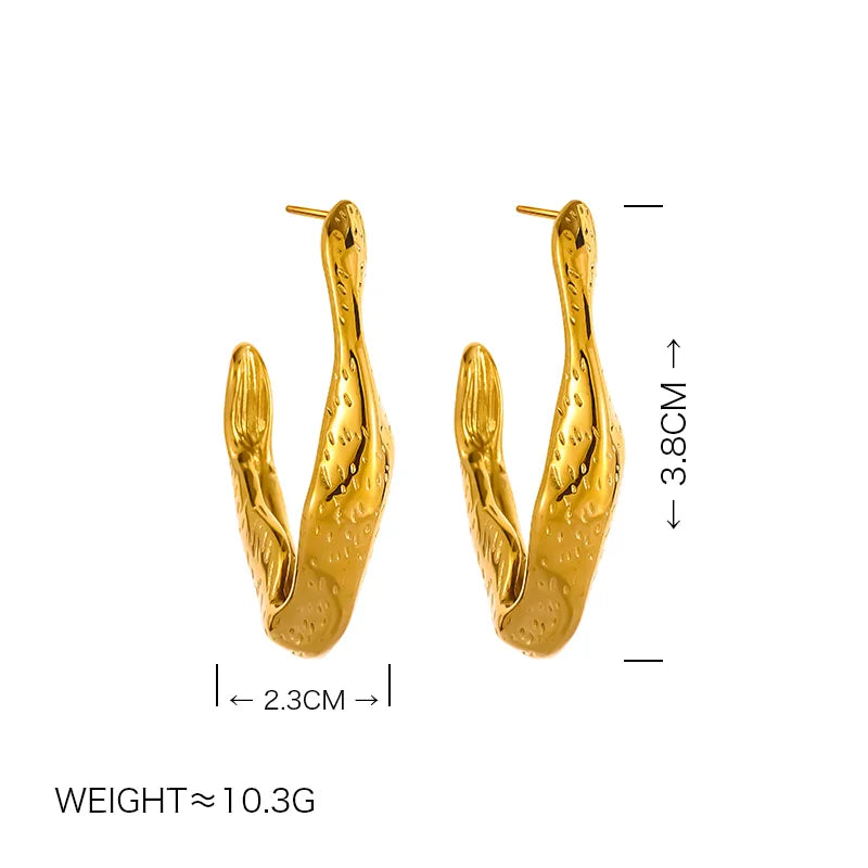 1 Pair Glam Classical Luxurious C Shape 304 Stainless Steel Ear Studs