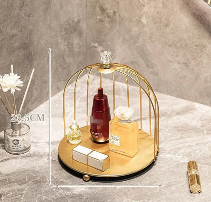 Iron bird cage desktop storage rack home decoration cosmetics wash dressing table organizing storage rack