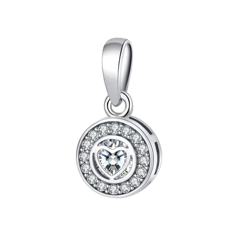 1 Piece 9*18mm 925 Sterling Silver Zircon Heart Shape Polished Pendant Jewelry Accessories