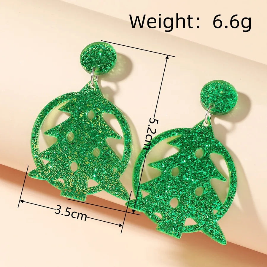 1 Pair Cute Christmas Tree Elk Arylic Drop Earrings