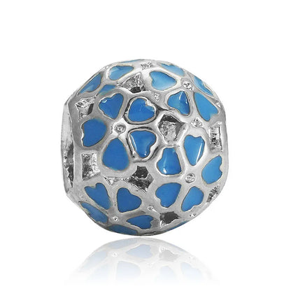 1 Piece 9*10mm Alloy Heart Shape Bow Knot Shell Beads