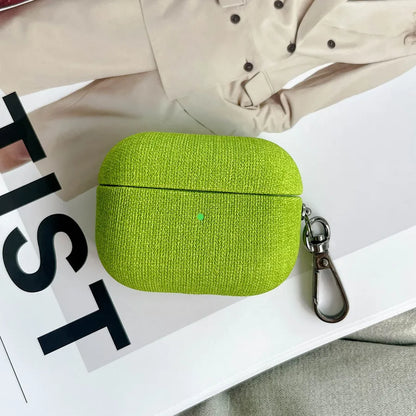 Pu Leather Solid Color Simple Style Bluetooth earbuds case Phone Accessories