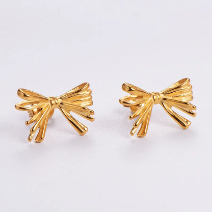 1 Pair Casual Elegant Classic Style Bow Knot 304 Stainless Steel Ear Studs