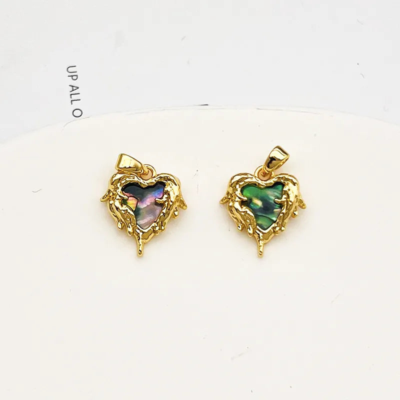 1 Piece 14 * 15mm Copper Heart Shape Rose Flower Pendant Jewelry Accessories