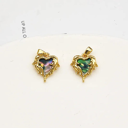 1 Piece 14 * 15mm Copper Heart Shape Rose Flower Pendant Jewelry Accessories